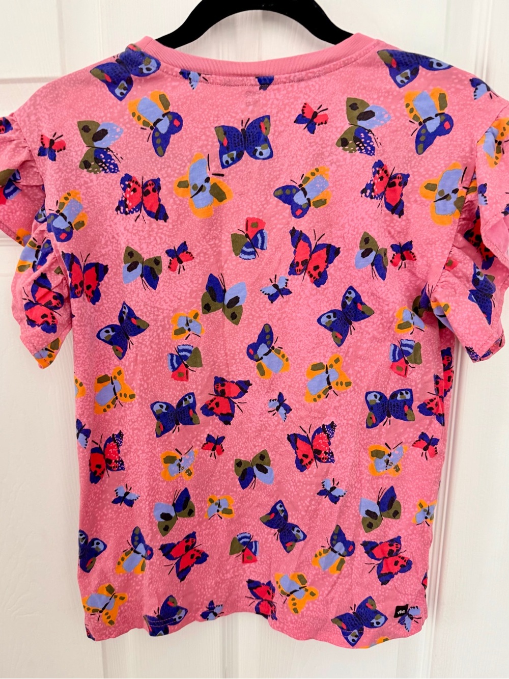 Tea Collection Pink Butterfly Ruffle Sleeve Top - Picture 3 of 3